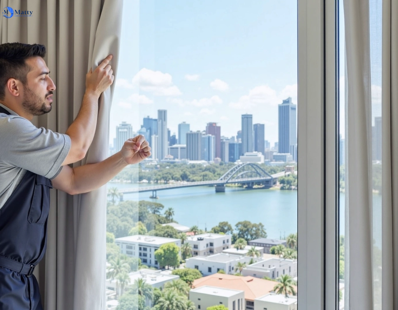 Professional curtain steam cleaning service reedy-creek QLD by Matty Curtain Cleaning